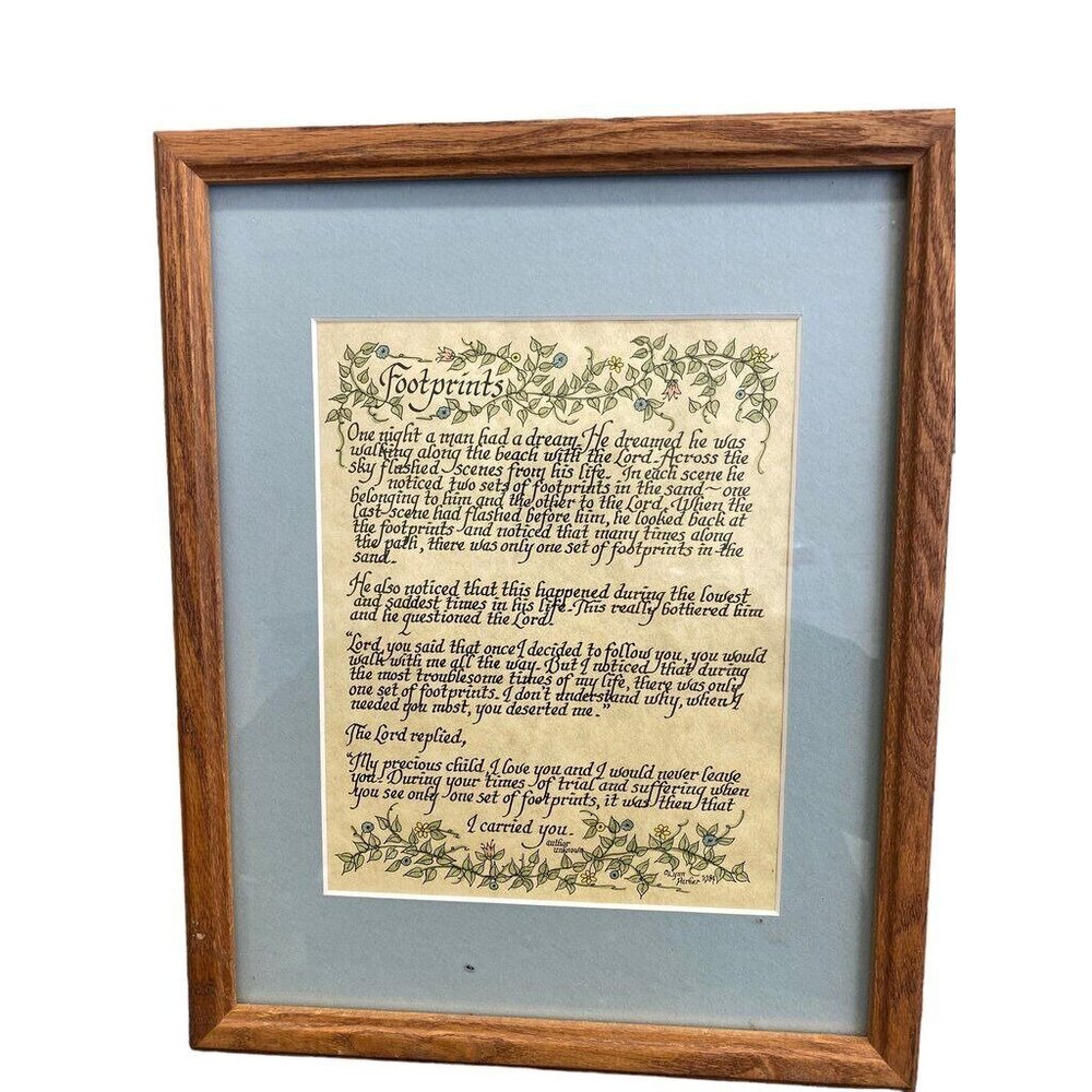Framed "Footprints" Poem Wall Art